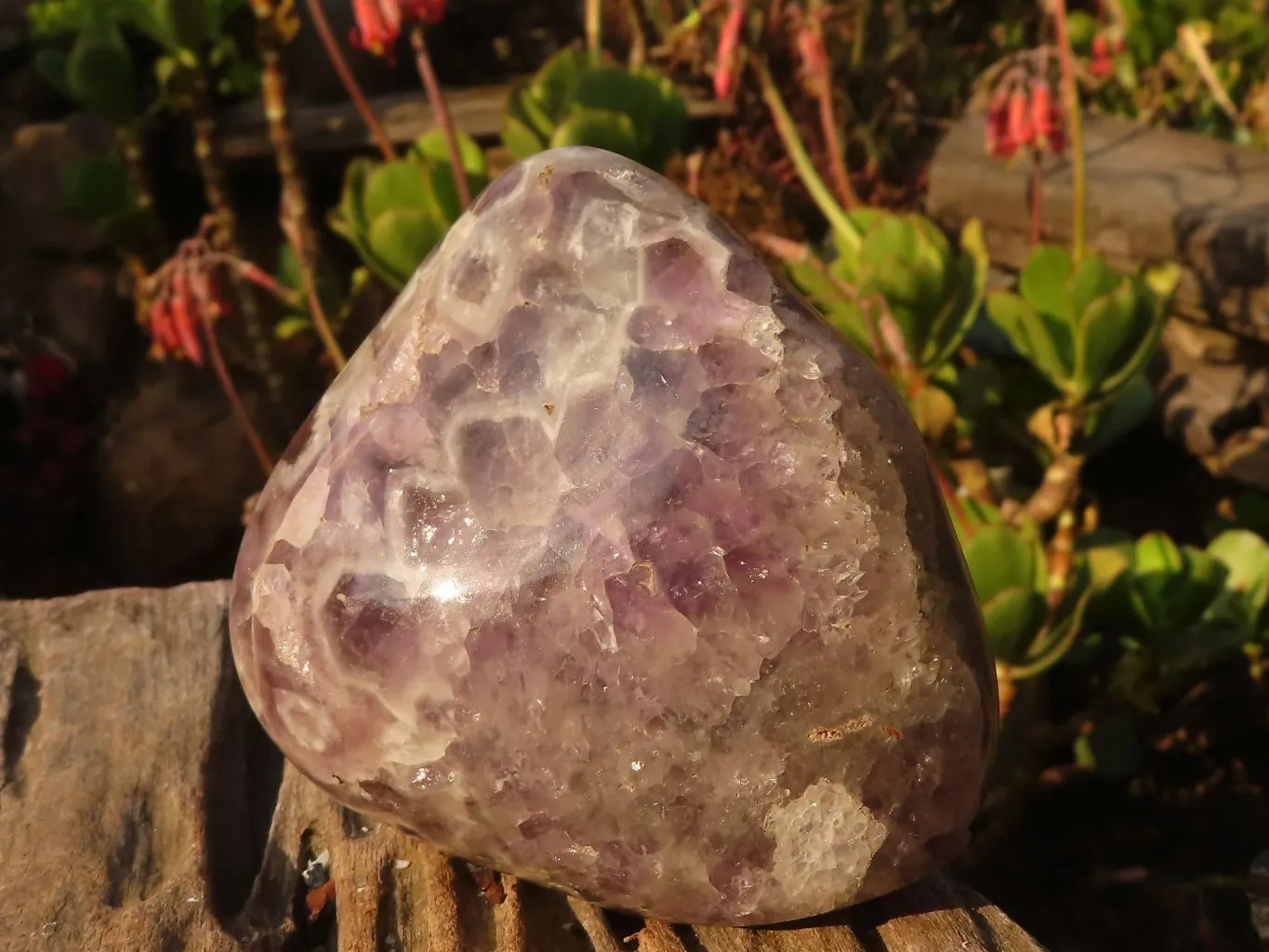 Polished  Large Dream Amethyst Standing Free Forms x 2 From Madagascar