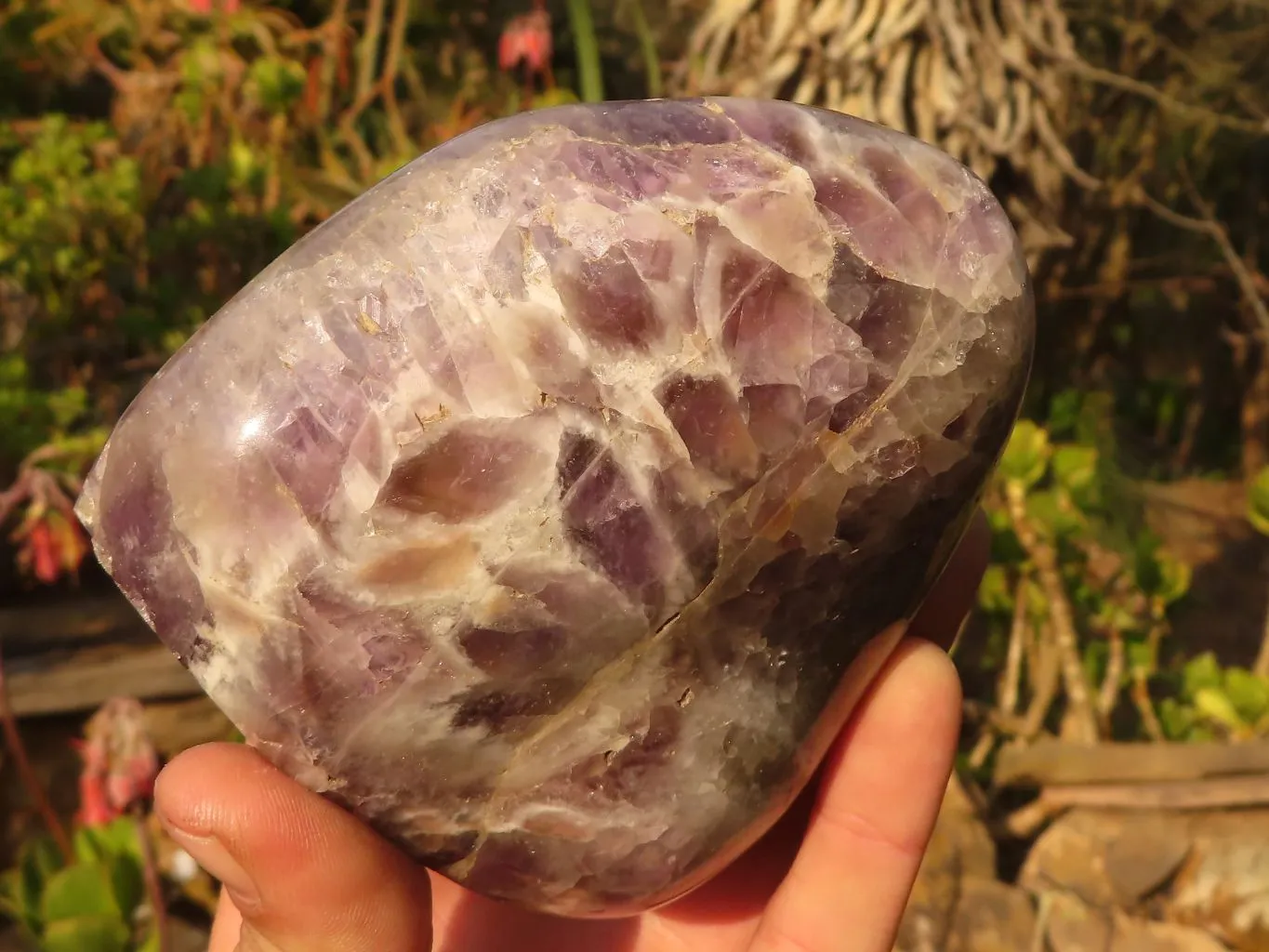 Polished  Large Dream Amethyst Standing Free Forms x 2 From Madagascar