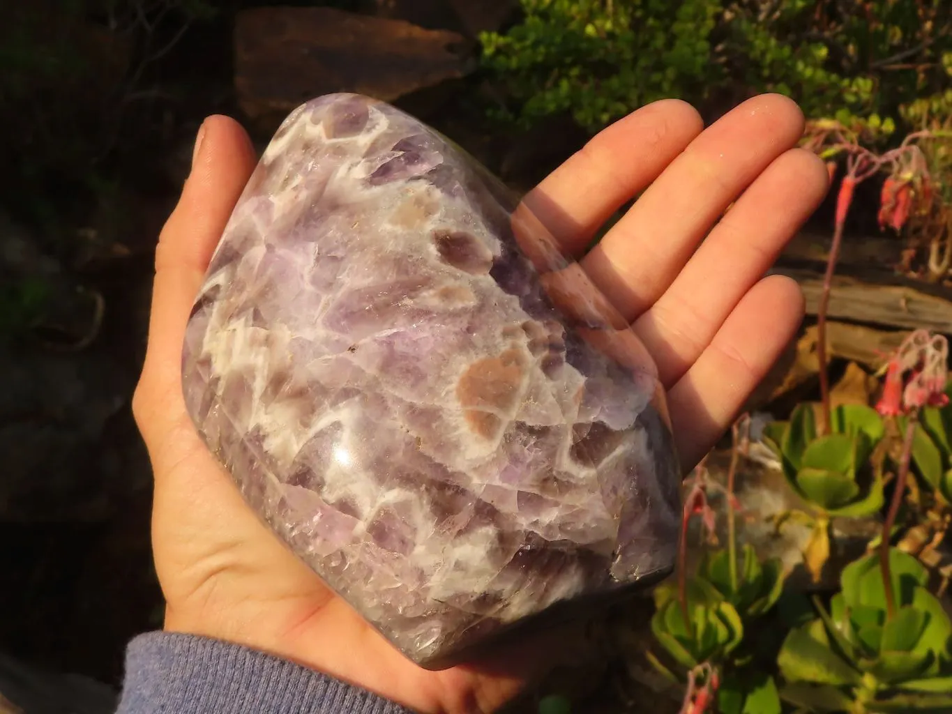 Polished  Large Dream Amethyst Standing Free Forms x 2 From Madagascar