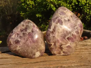 Polished  Large Dream Amethyst Standing Free Forms x 2 From Madagascar