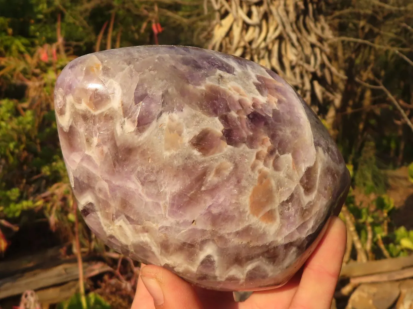 Polished  Large Dream Amethyst Standing Free Forms x 2 From Madagascar