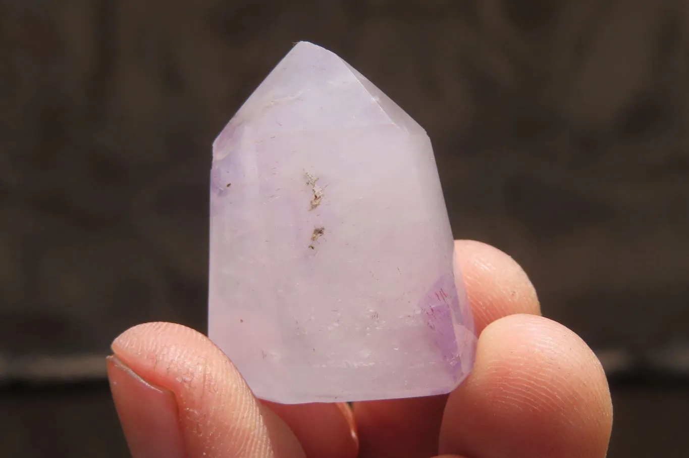 Polished Smokey Amethyst Window Quartz Crystals x 24 From Ankazobe, Madagascar