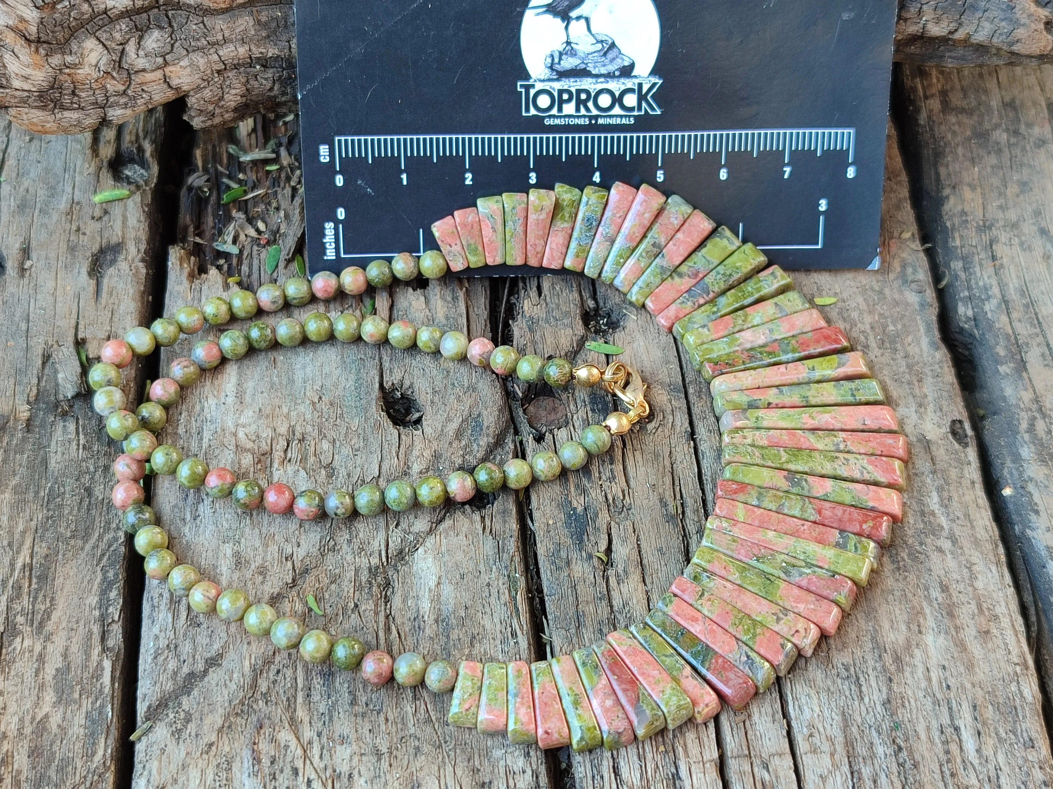 Polished Unakite Egyptian Choker Necklace - Sold Per Item - From South Africa