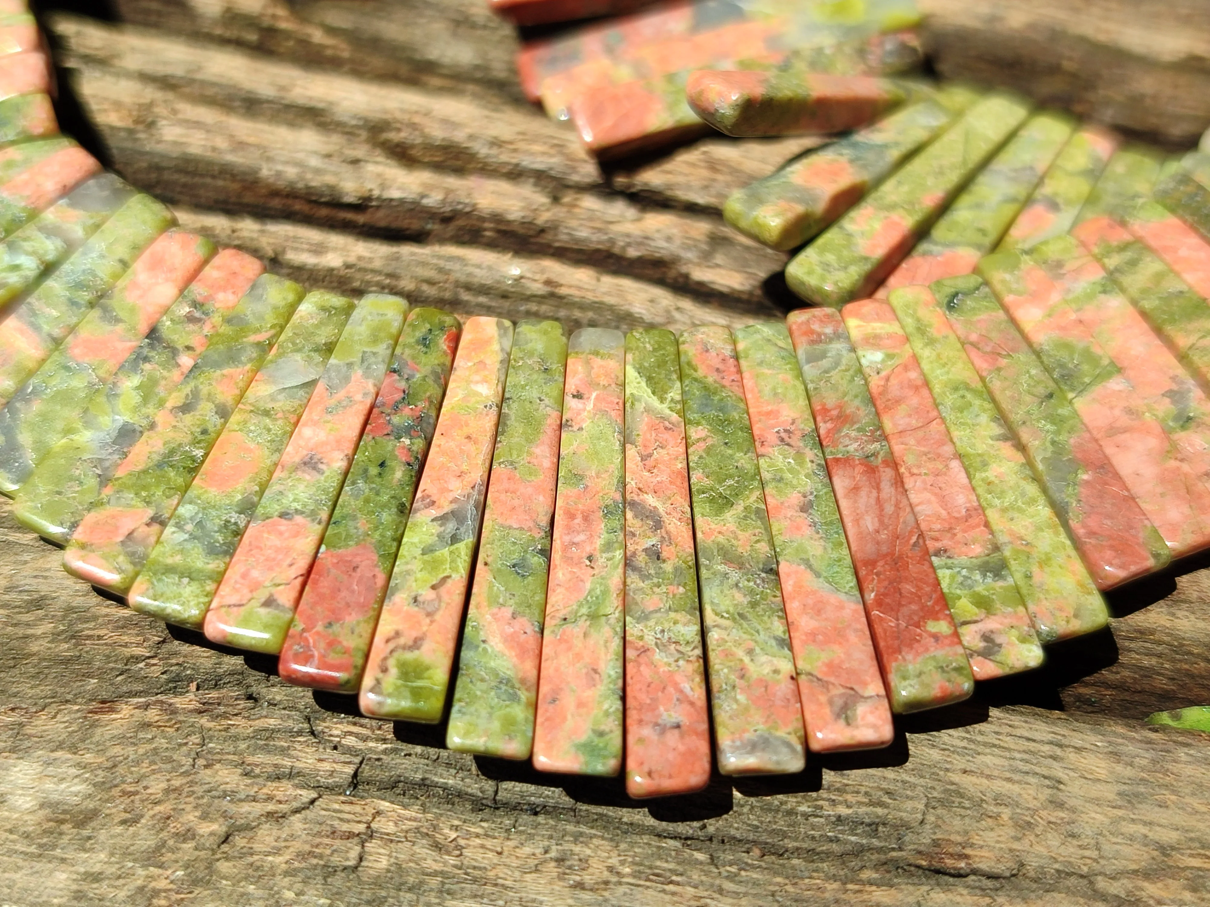 Polished Unakite Egyptian Choker Necklace - Sold Per Item - From South Africa