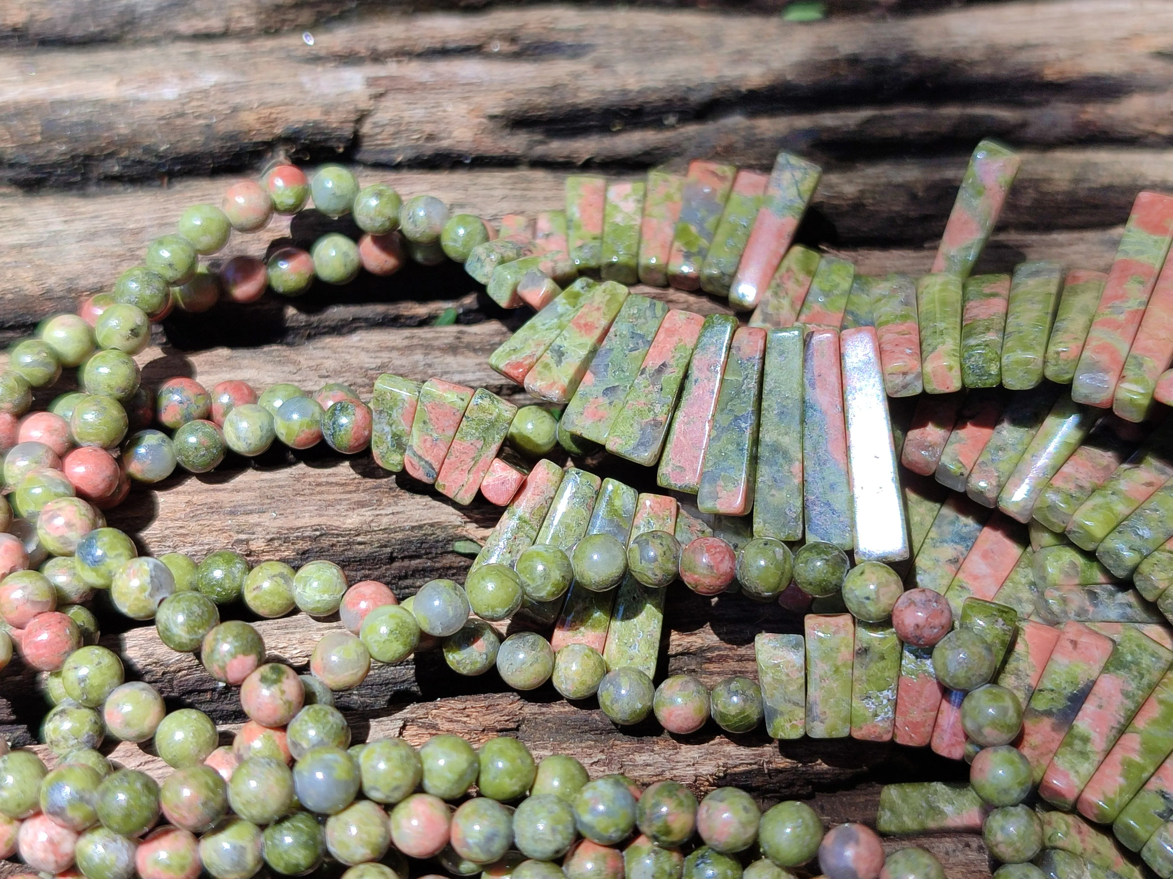 Polished Unakite Egyptian Choker Necklace - Sold Per Item - From South Africa