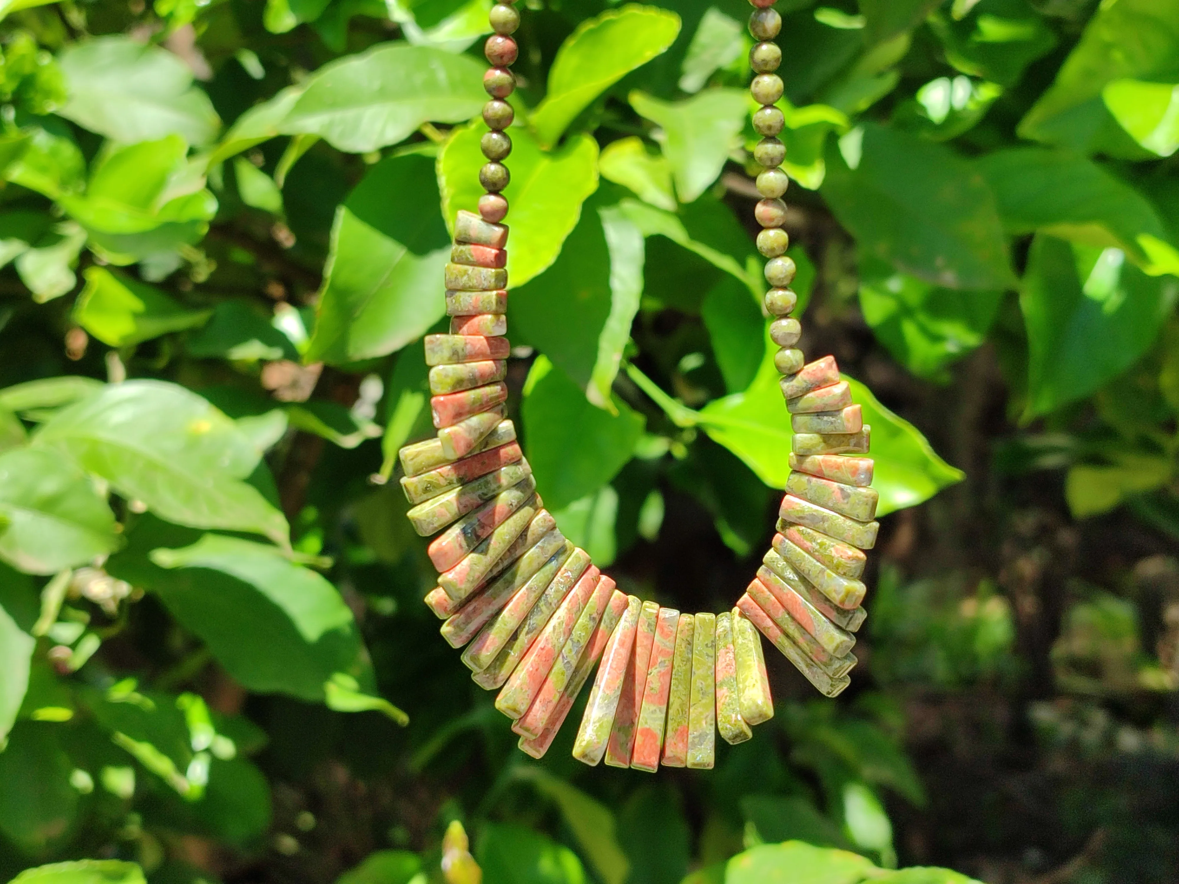 Polished Unakite Egyptian Choker Necklace - Sold Per Item - From South Africa