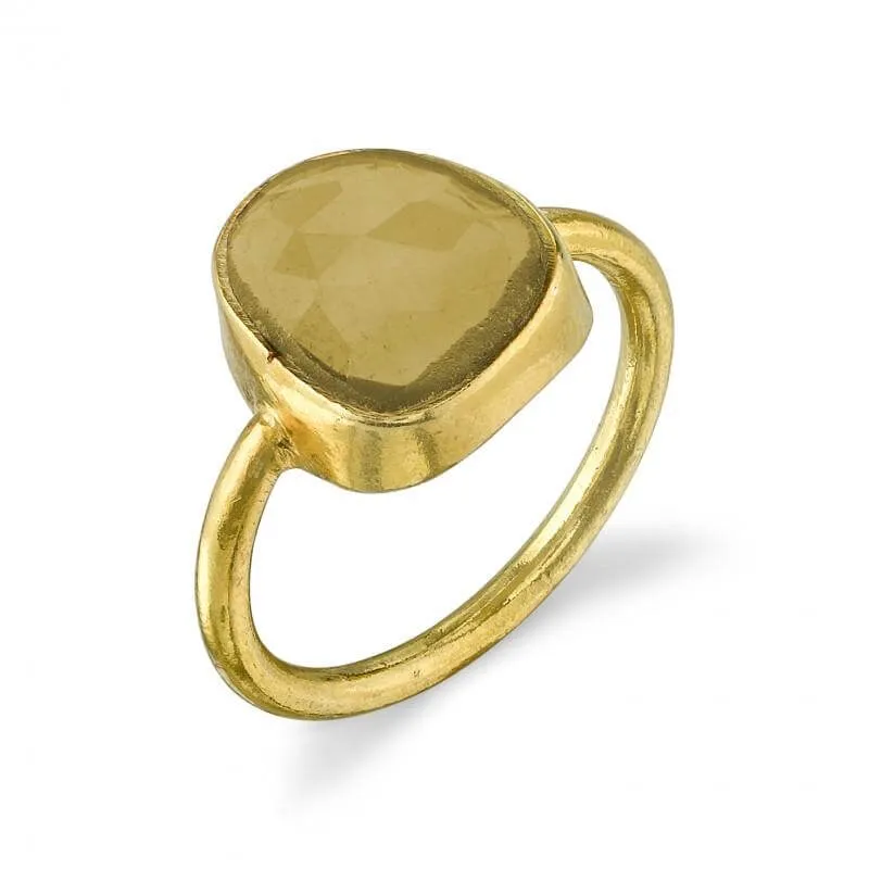 Raw Citrine - 14k Gold Vermeil Ring