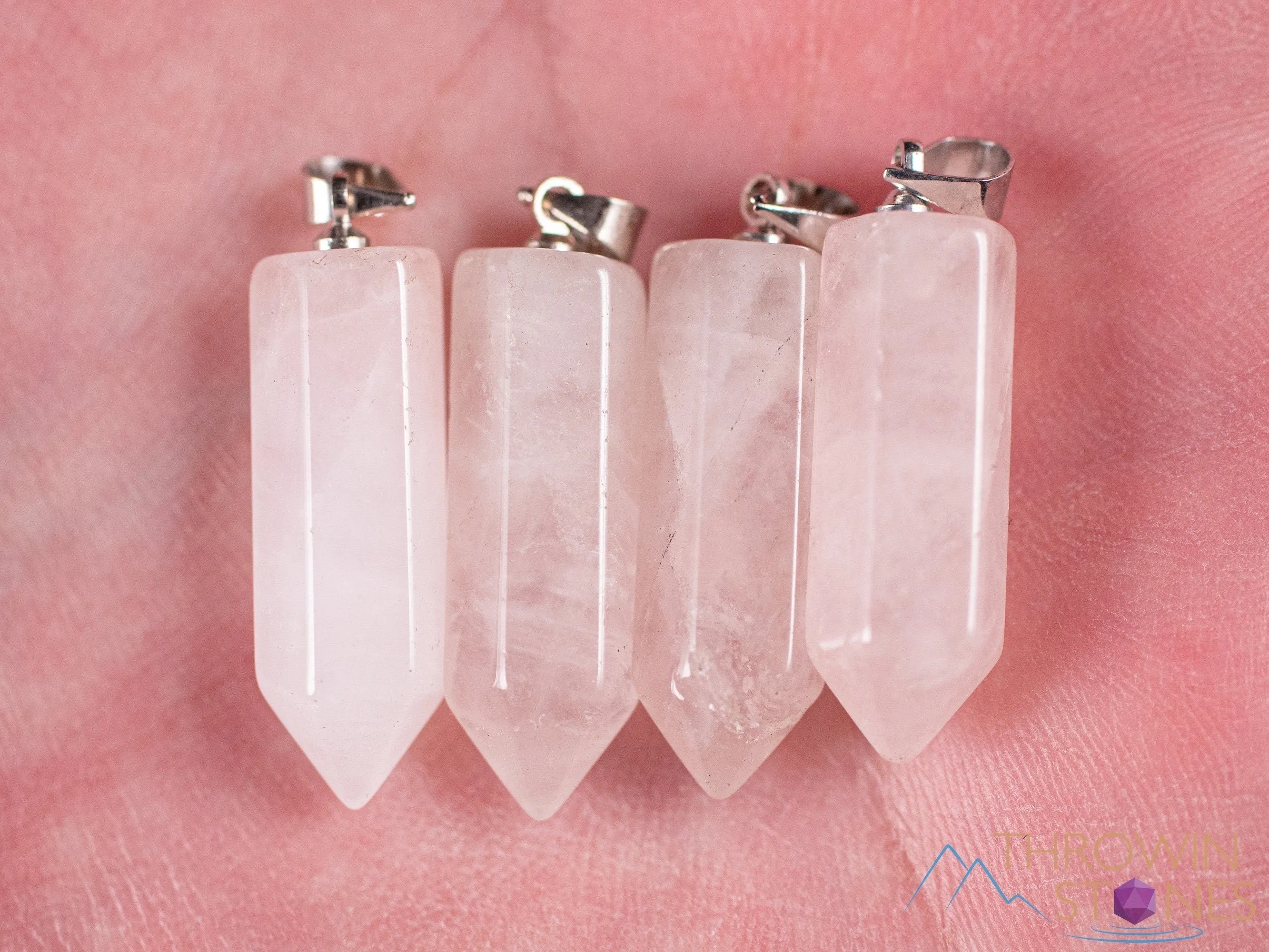 ROSE QUARTZ Crystal Pendant - Crystal Points, Pendulum, Birthstone, Handmade Jewelry, Healing Crystals and Stones, E1954