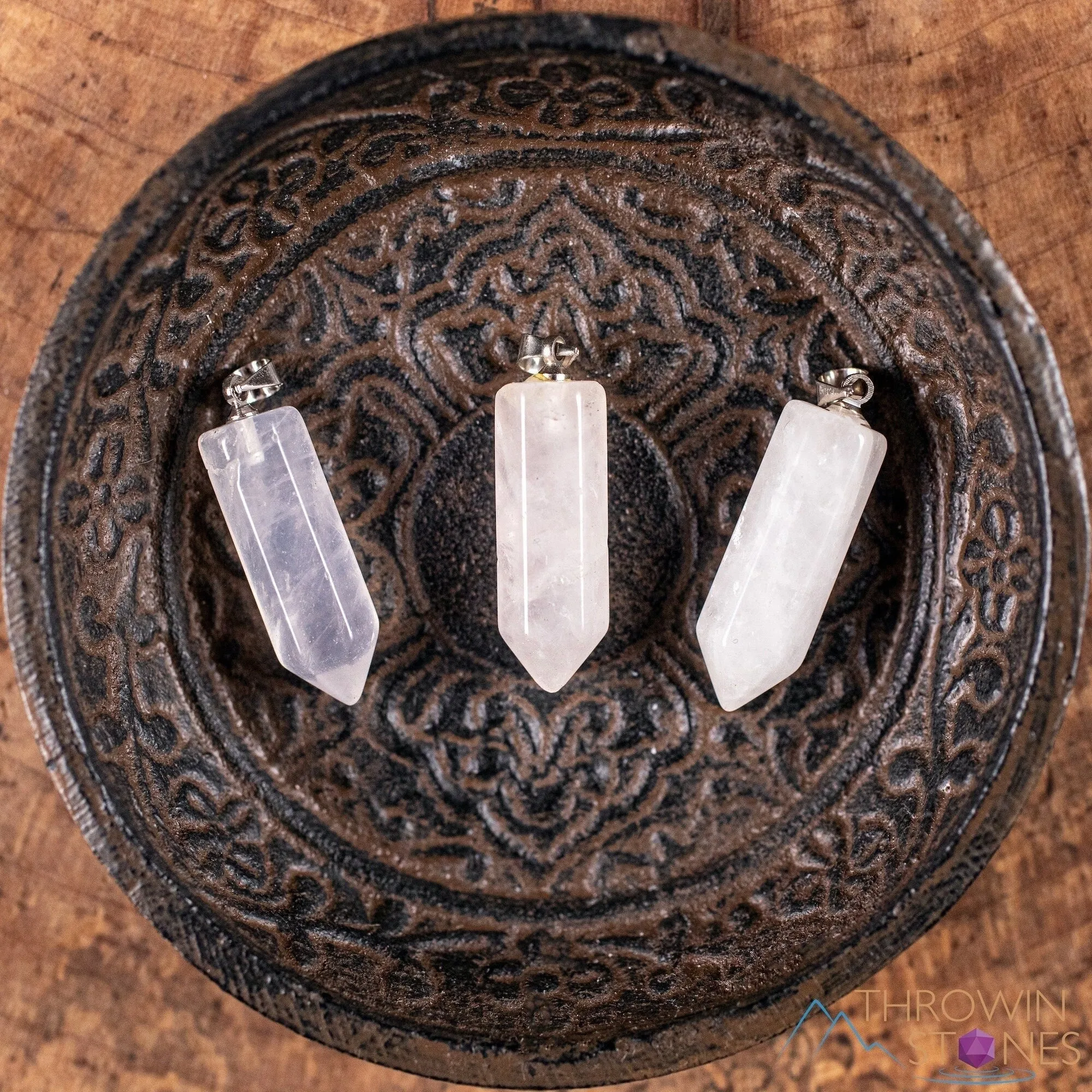 ROSE QUARTZ Crystal Pendant - Crystal Points, Pendulum, Birthstone, Handmade Jewelry, Healing Crystals and Stones, E1954