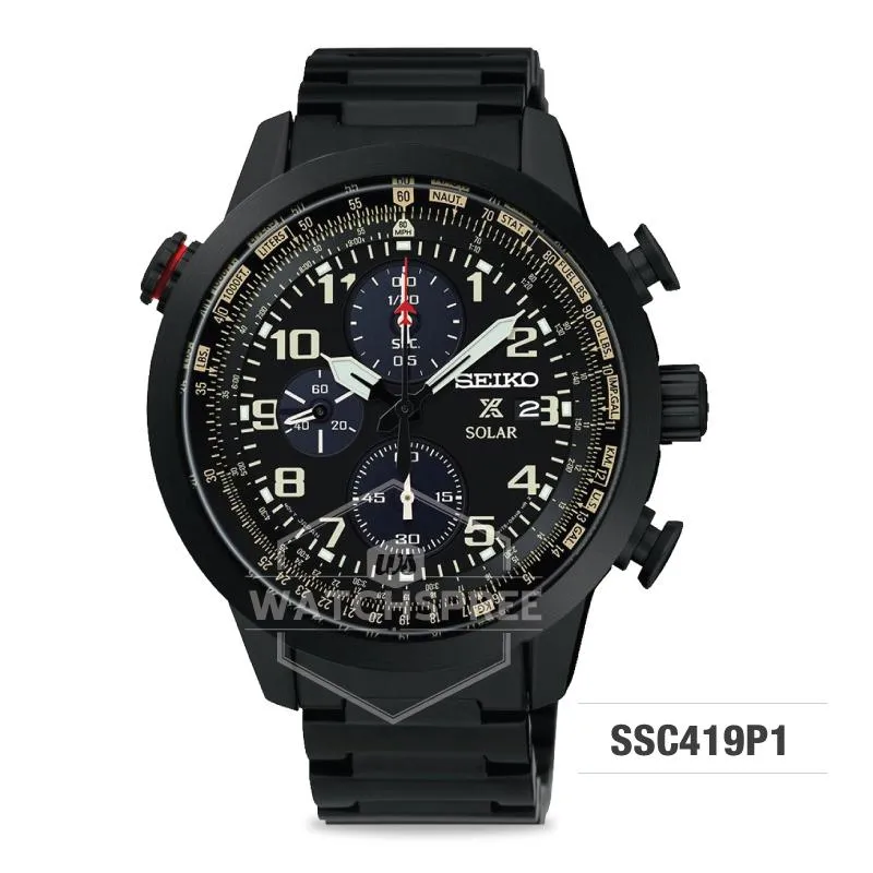 Seiko Prospex Sky Series Solar Chronograph Black Stainless Steel Band Watch SSC419P1 (LOCAL BUYERS ONLY)