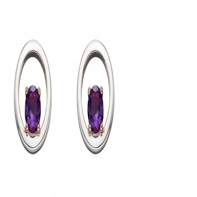 Semi Precious Amethyst Stud Earring E5828M