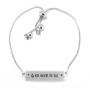 Silver Hope anchors the Soul Adjustable Bar Bracelet