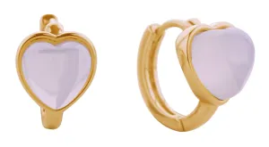 SJE310934 14K Dreamy Heart Hoop Earrings