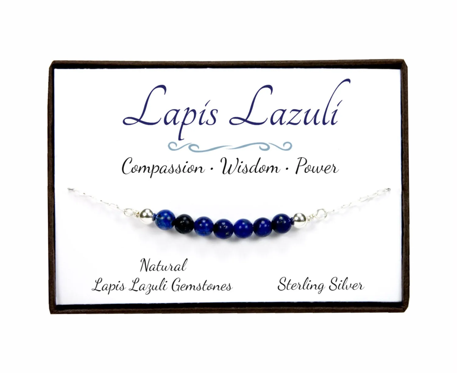 Sterling Silver Lapis Lazuli Gemstone Bracelet