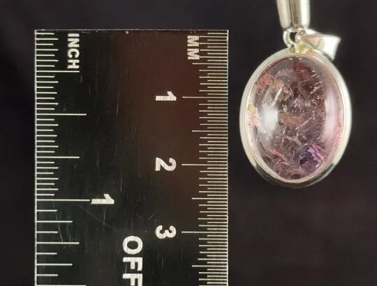 SUPER SEVEN QUARTZ Crystal Pendant - Sterling Silver, Oval - Fine Jewelry, Healing Crystals and Stones, 54128