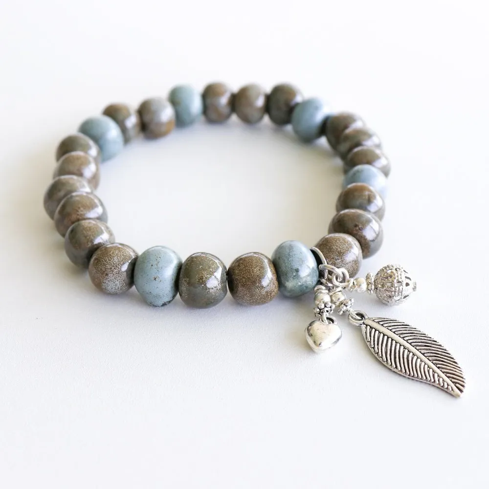 SwaziMUD™ Silver Leaf Bracelets