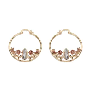 THE GUADALUPE ROSE HOOP EARRINGS