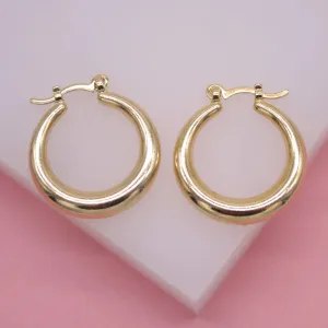 Vivian Lever Back Slim Thick Hoop Earrings